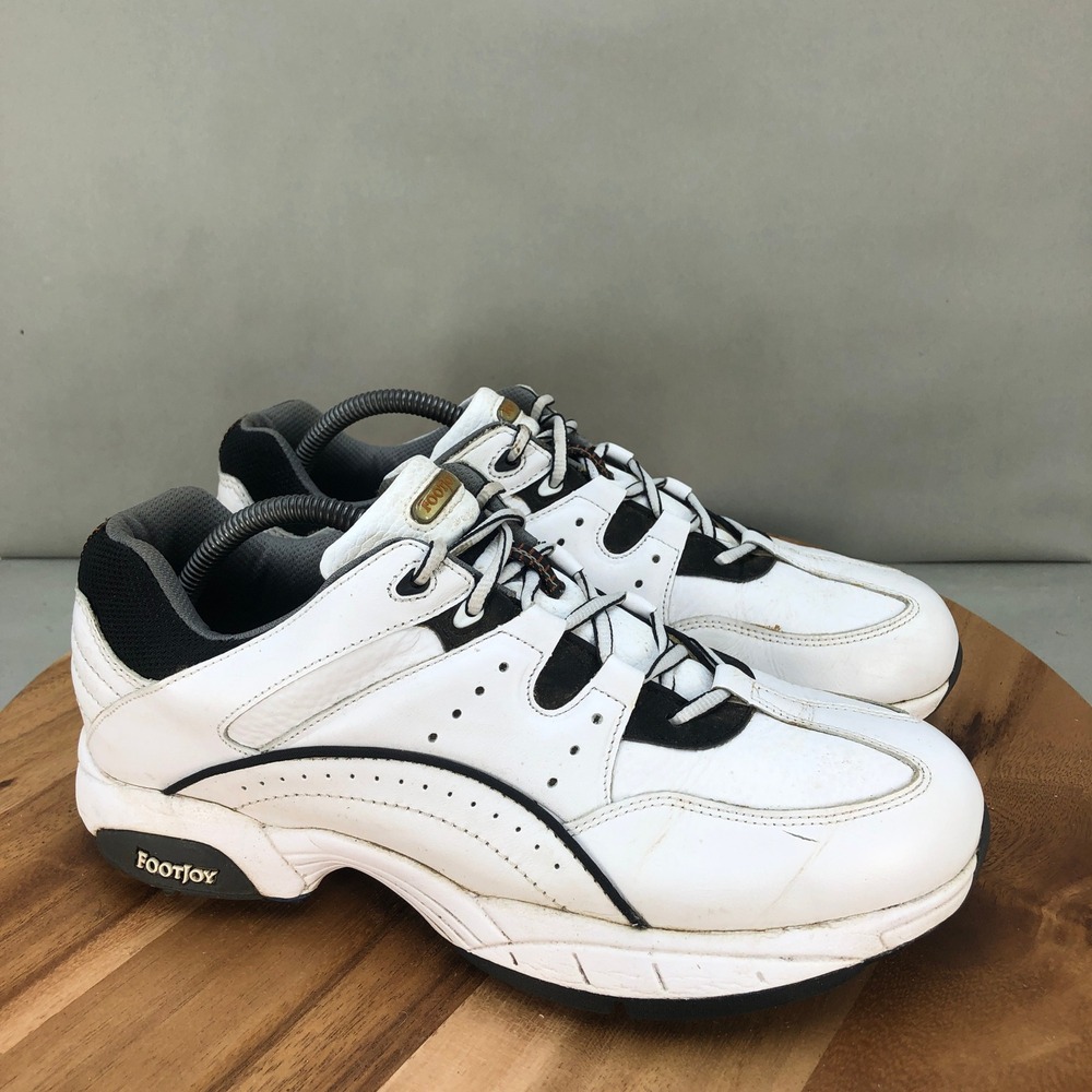 FootJoy Superlites White Leather Golf Shoes Cleats Mens Size 10 M Lace Up